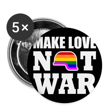 Make love not war - Buttons large 2.2''/56 mm (5-pack) - white - Front