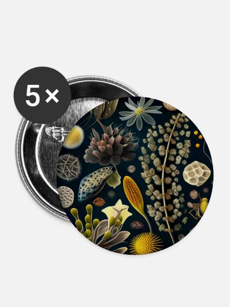 Meerespflanzen - Buttons groß 56 mm (5er Pack) - Weiß