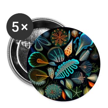 Korallenmärchen in der Dunkelheit - Buttons groß 56 mm (5er Pack) - Weiß - Vorne