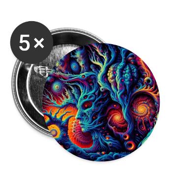 Psy forest fractal - Buttons groß 56 mm (5er Pack) - Weiß - Vorne