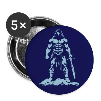 Barbarenmacht - Buttons groß 56 mm (5er Pack) - Weiß - Vorne