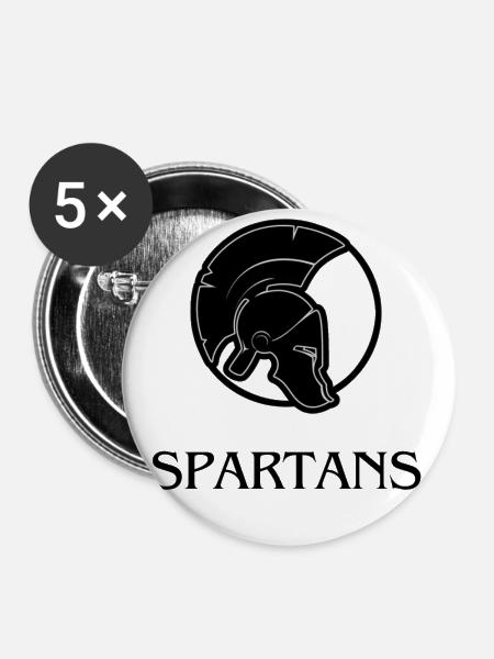 SPARTANS - Buttons groß 56 mm (5er Pack) - Weiß