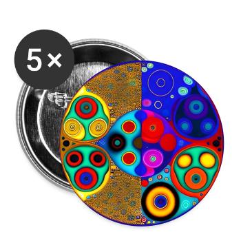 Idée cadeau de cercles colorés design vintage rétro - Lot de 5 grands badges (56 mm) - blanc - Devant