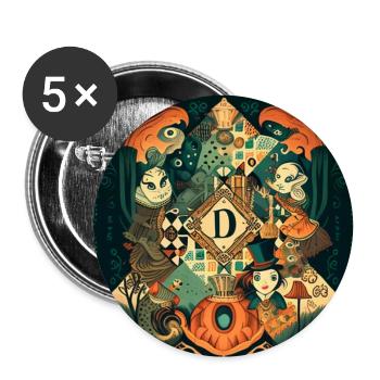 Vintage Wunderland - Buttons groß 56 mm (5er Pack) - Weiß - Vorne