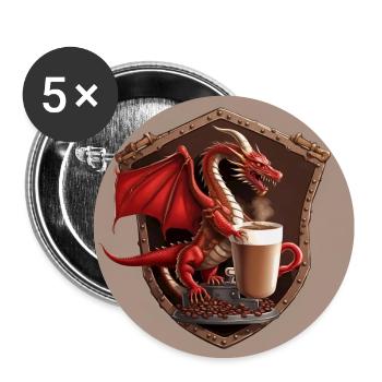 Welsh Coffee Shield - Buttons large 2.2''/56 mm (5-pack) - white - Front