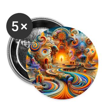 Temple Psyart - Buttons large 2.2''/56 mm (5-pack) - white - Front