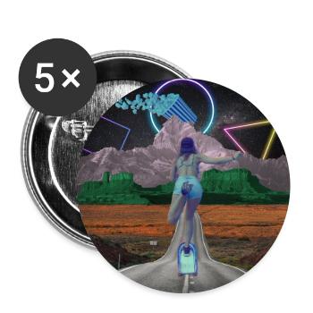 Skater Girl Pop Art Collage - Buttons large 2.2''/56 mm (5-pack) - white - Front