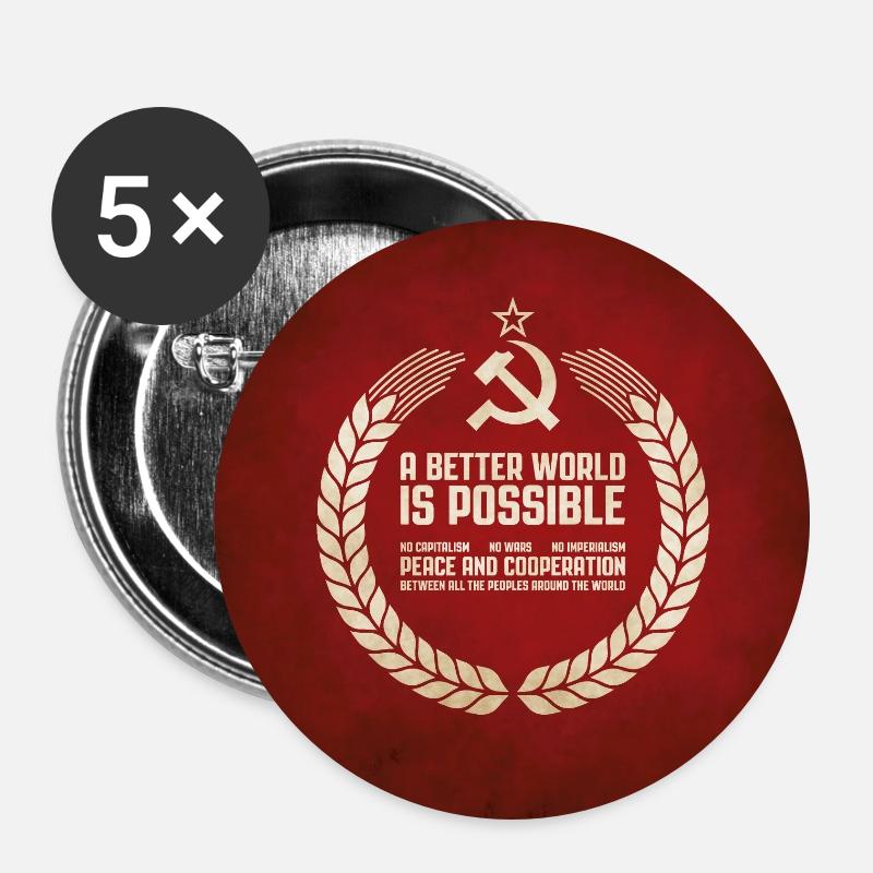 A better world - Buttons large 2.2''/56 mm (5-pack) - white