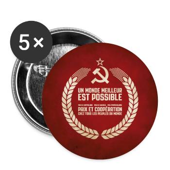 Un monde meilleur - Lot de 5 grands badges (56 mm) - blanc - Devant