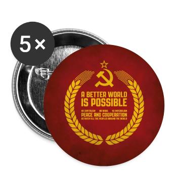 Eine bessere Welt - Buttons groß 56 mm (5er Pack) - Weiß - Vorne