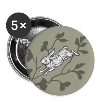 Lapin sur la lune - Lot de 5 grands badges (56 mm) - blanc - Devant