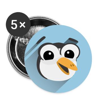Drôle de visage de pingouin - Lot de 5 grands badges (56 mm) - blanc - Devant