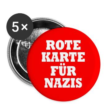 Rote karte für nazis - Buttons groß 56 mm (5er Pack) - Weiß - Vorne