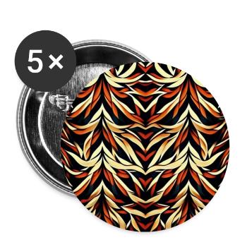 Blumendschungel - Buttons groß 56 mm (5er Pack) - Weiß - Vorne