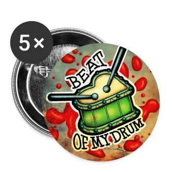 Beat of my drum: Tanz zum Beat deines Herzen. - Buttons groß 56 mm (5er Pack) - Weiß - Vorne