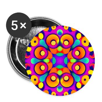 Psychedelic Colorful Wallpaper Background - Buttons large 2.2''/56 mm (5-pack) - white - Front