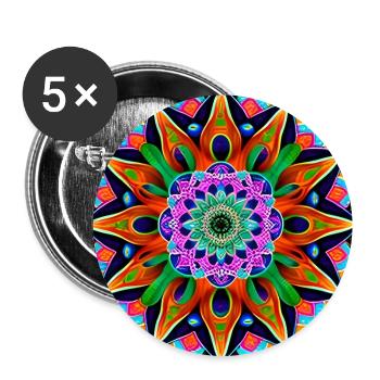 Colorful Floral Mandala Background Wallpaper - Buttons large 2.2''/56 mm (5-pack) - white - Front