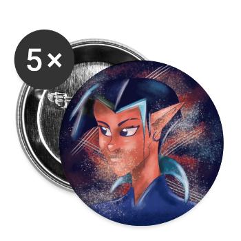 Blue Elfic - Lot de 5 grands badges (56 mm) - blanc - Devant