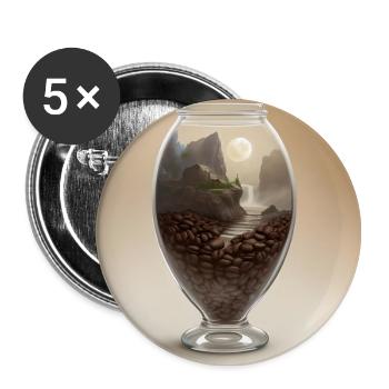 Calm in a Coffee Cup - Buttons large 2.2''/56 mm (5-pack) - white - Front