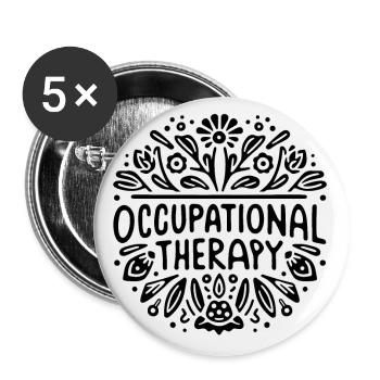 Occupational therapy therapist - Buttons large 2.2''/56 mm (5-pack) - white - Front