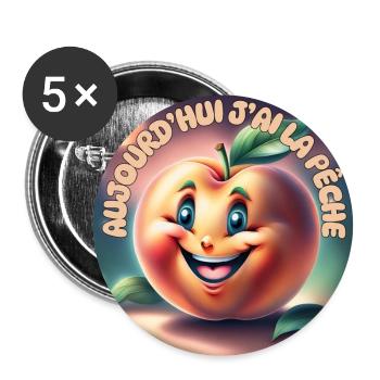 Heute bin ich in der Stimmung - Buttons groß 56 mm (5er Pack) - Weiß - Vorne