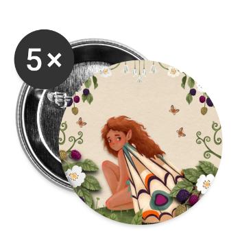 Little elf in the blackberry bush - Buttons large 2.2''/56 mm (5-pack) - white - Front