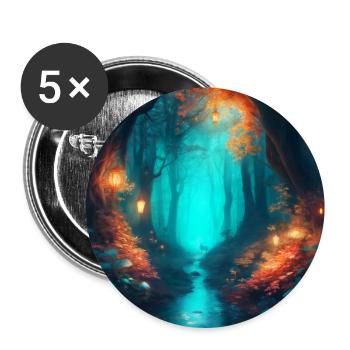 Forest Landscape Magic Fantasy - Buttons large 2.2''/56 mm (5-pack) - white - Front