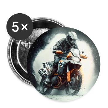 Tour d’Enduro 1 - Lot de 5 grands badges (56 mm) - blanc - Devant