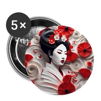 Asian Beauty #11 - Lot de 5 grands badges (56 mm) - blanc - Devant