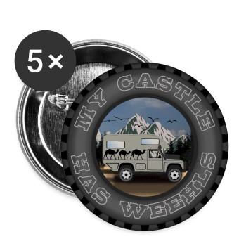 MON CHÂTEAU A DES WEEHLS - Lot de 5 grands badges (56 mm) - blanc - Devant
