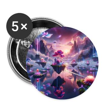 Surreal Dreamscape: Neon Waters - Buttons large 2.2''/56 mm (5-pack) - white - Front