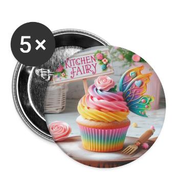 Cupcake Nr.2 - Buttons groß 56 mm (5er Pack) - Weiß - Vorne