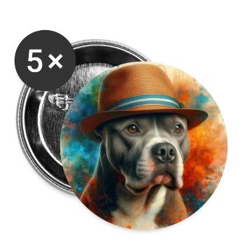 Pitbull Splash Art - Buttons large 2.2''/56 mm (5-pack) - white - Front