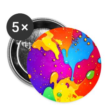 Colorful SplashArt Design Wallpaper Background - Buttons large 2.2''/56 mm (5-pack) - white - Front