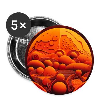 Rote Landschaft - Buttons groß 56 mm (5er Pack) - Weiß - Vorne