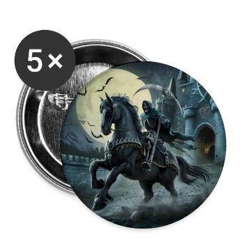 Grim Reaper Grim Reaper Rides by Moonlight - Buttons large 2.2''/56 mm (5-pack) - white - Front