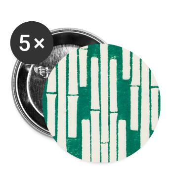 Colorful Japanese Woodblock Print Pattern Design - Buttons large 2.2''/56 mm (5-pack) - white - Front