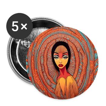My name is Freedom - Buttons large 2.2''/56 mm (5-pack) - white - Front