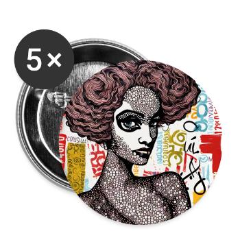 Unforgettable Inoubliable - Buttons large 2.2''/56 mm (5-pack) - white - Front