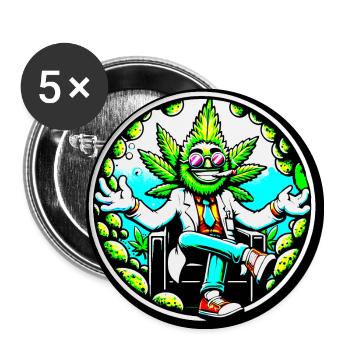 Héros du cannabis en costume - Lot de 5 grands badges (56 mm) - blanc - Devant