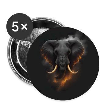 Elephant portrait - Buttons large 2.2''/56 mm (5-pack) - white - Front