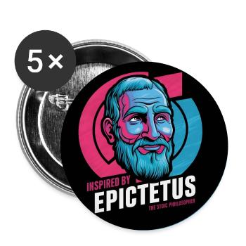 Epiktet Stoiker Philosoph Stoizismus Epictetus - Buttons groß 56 mm (5er Pack) - Weiß - Vorne