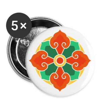Korean Floral Ornament - Buttons large 2.2''/56 mm (5-pack) - white - Front