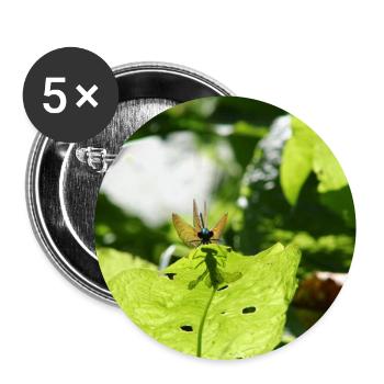 Calopteryx virgo beobachtet dich!! - Buttons groß 56 mm (5er Pack) - Weiß - Vorne