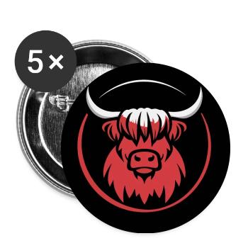 My Highlands cattle I love Highlands - Buttons large 2.2''/56 mm (5-pack) - white - Front