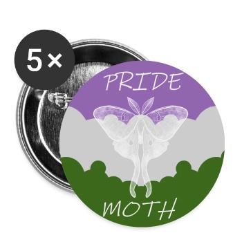 PAPILLON DE LA FIERTÉ GENDERQUEER - Lot de 5 grands badges (56 mm) - blanc - Devant