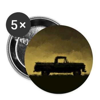 Pickup truck silhouette on the horizon - Buttons large 2.2''/56 mm (5-pack) - white - Front