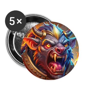 Zentaurus mit Flammen - Buttons groß 56 mm (5er Pack) - Weiß - Vorne