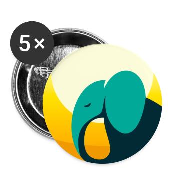 Abstract Elephant - Buttons large 2.2''/56 mm (5-pack) - white - Front