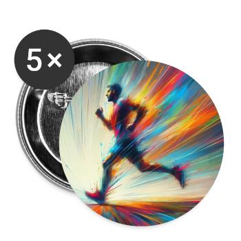 Running Man 3 - Buttons large 2.2''/56 mm (5-pack) - white - Front